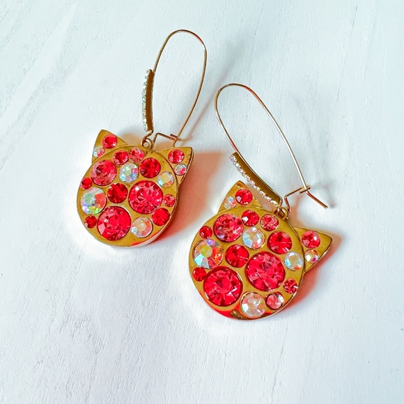 Betsey Johnson Cat Earrings - Picture 1 of 4